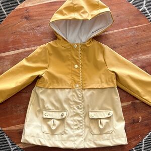 Cynthia Rowley Two-Tone Yellow & Cream Kids Hooded Raincoat